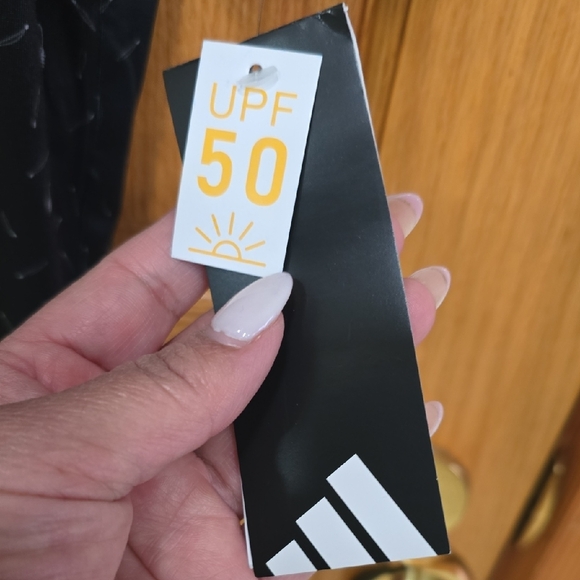 Adidas Men's Ultimate Polo Shirt in black with a feather Pattern, Size L, NWT - Picture 6 of 15